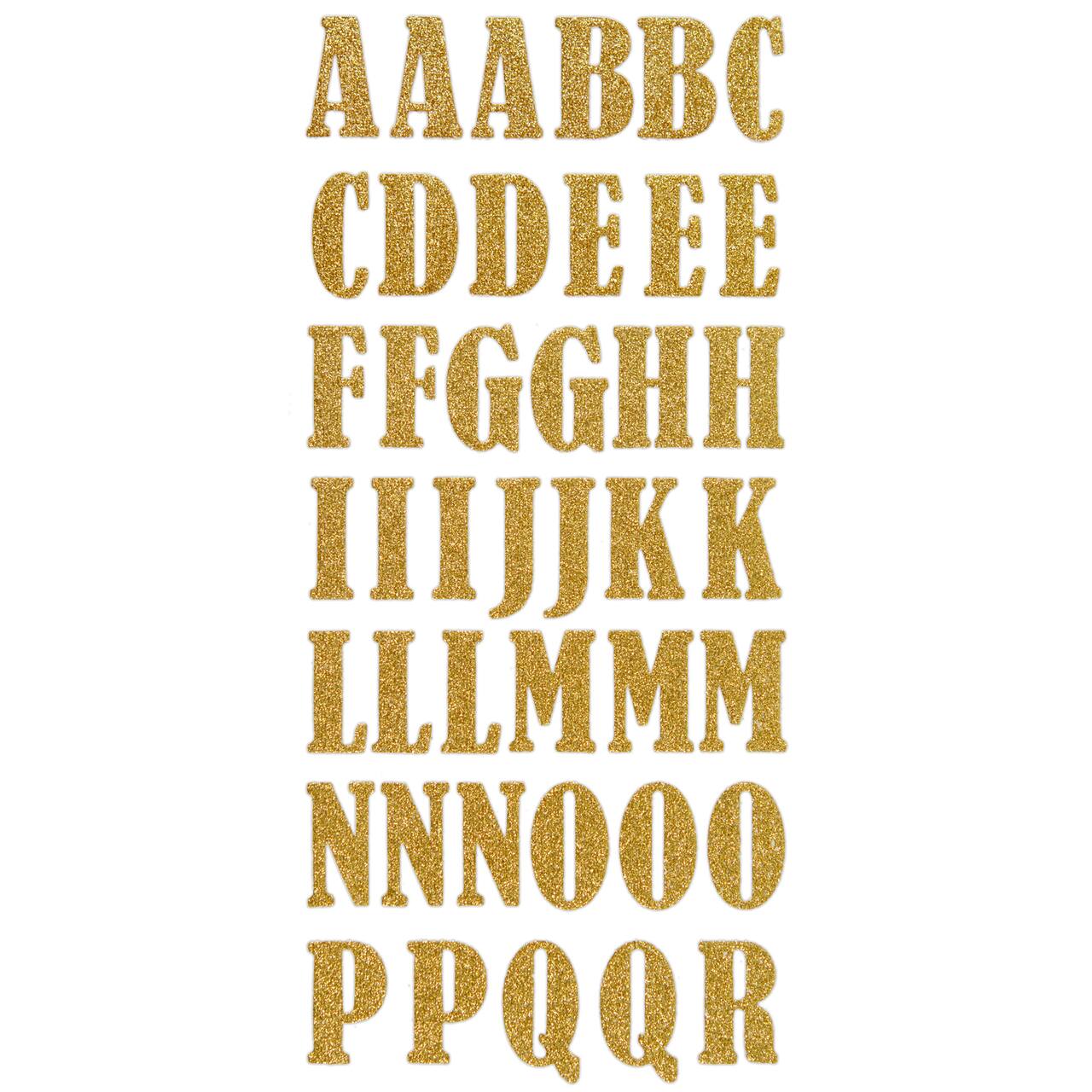 12 Packs: 85 ct. (1,020 total) Bernhard Gold Glitter Alphabet Foam Stickers by Recollections™
